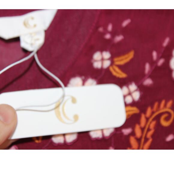 Charming Charlie Cottage Core Floral Embroidered LS Flowy top Boho Chic Small - Picture 6 of 9